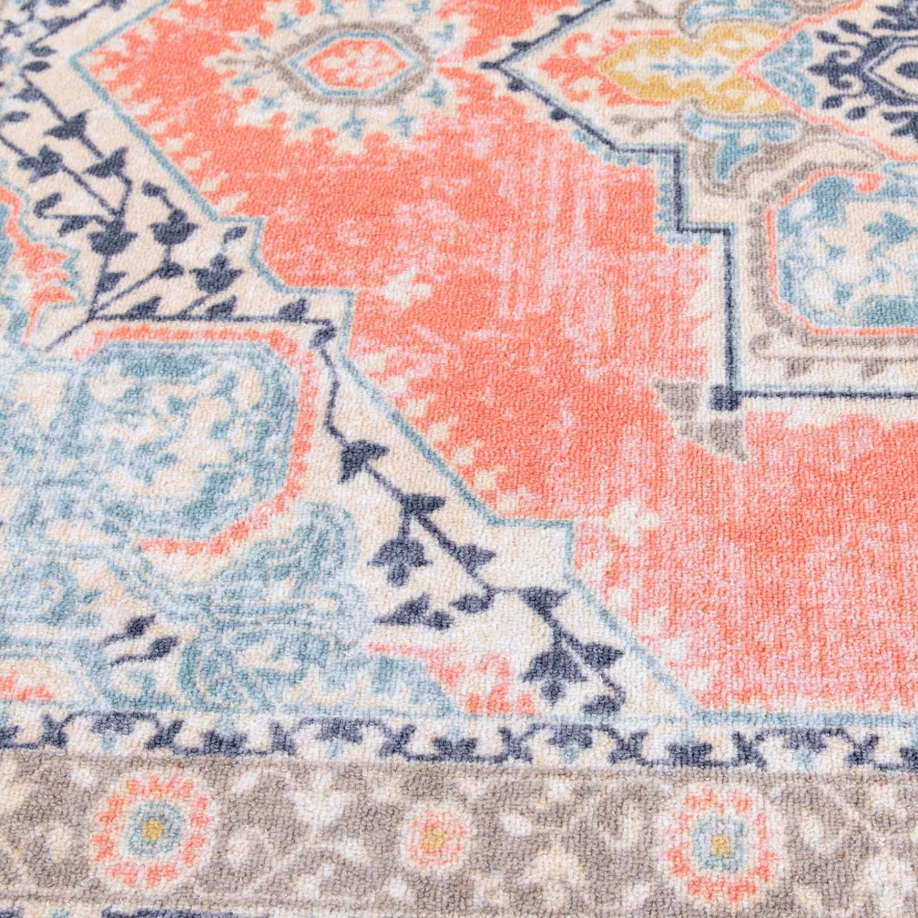 * Closeout Sale (D561) Venus Pink Multi-Colored Medallion Accent Rug, 2 4