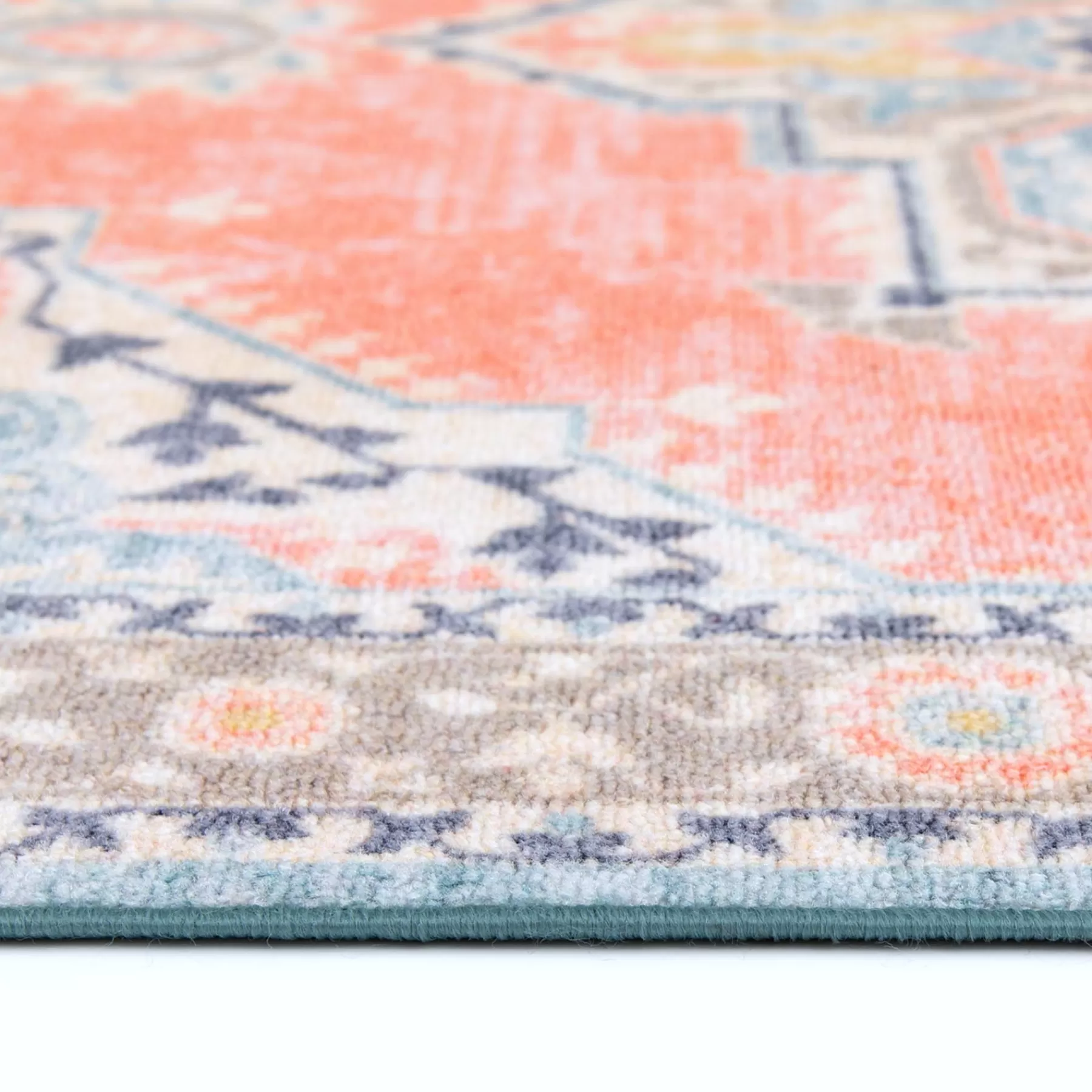 * Closeout Sale (D561) Venus Pink Multi-Colored Medallion Accent Rug, 2 4