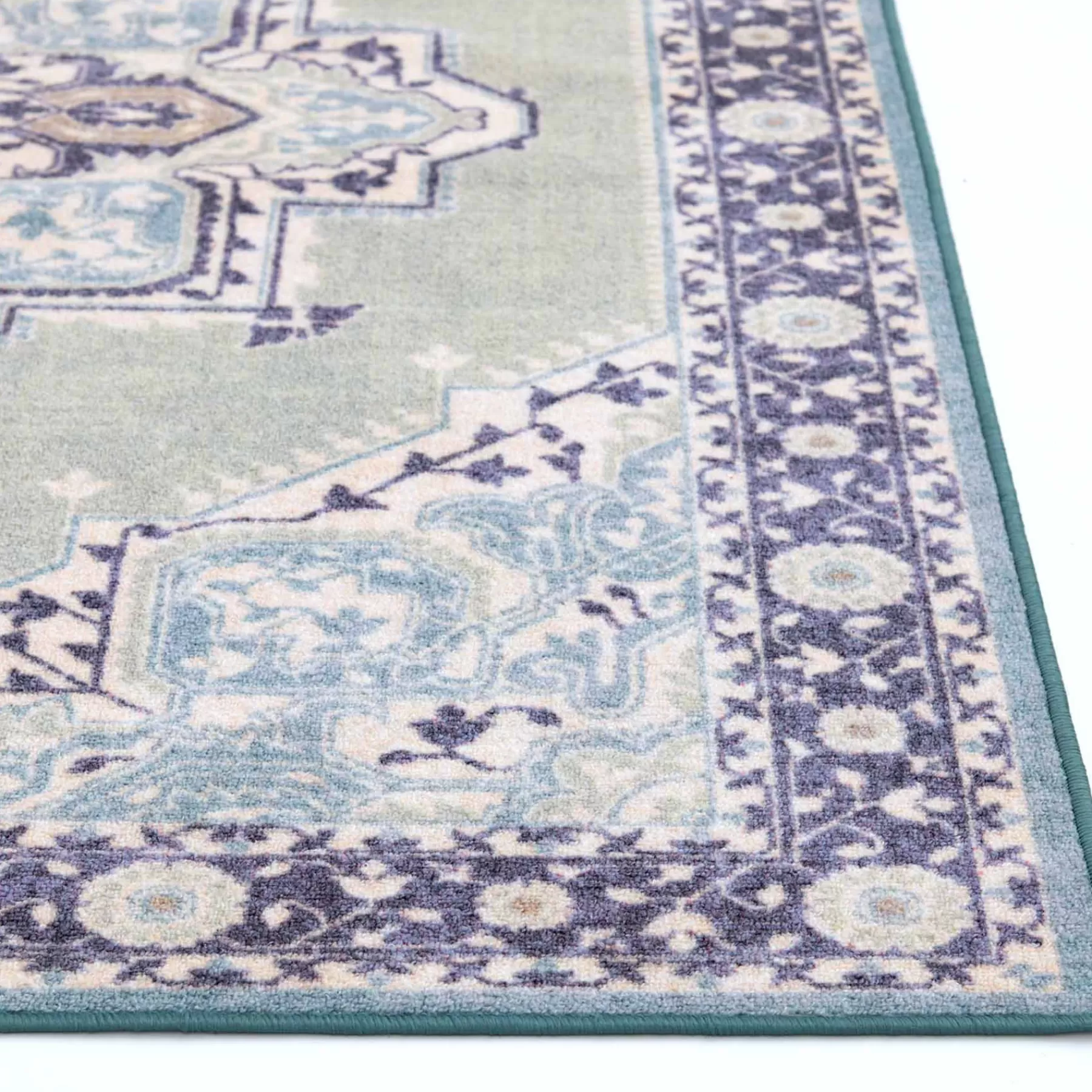 * Closeout Sale (D562) Venus Blue Multi-Colored Medallion Area Rug, 4 6