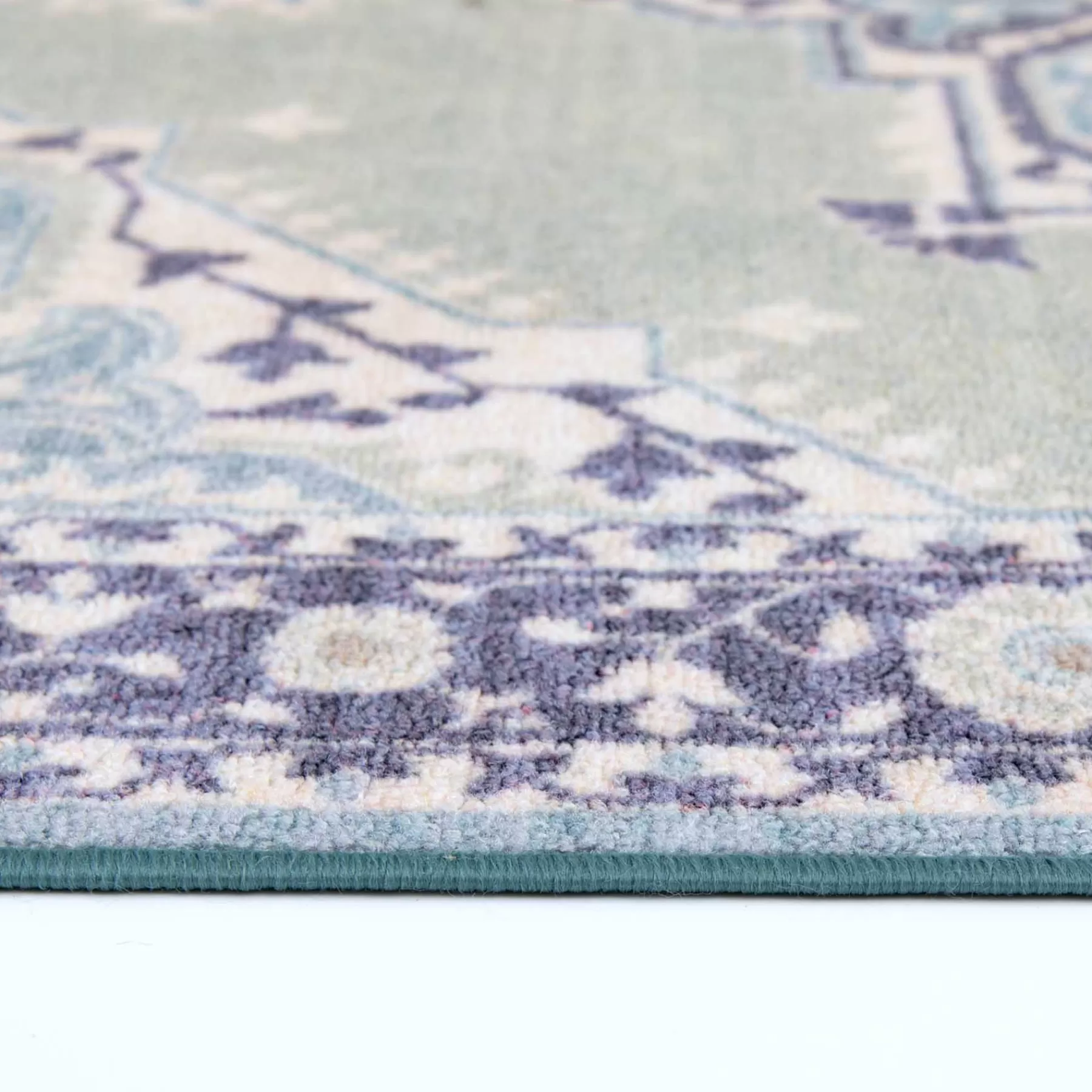 * Closeout Sale (D562) Venus Blue Multi-Colored Medallion Area Rug, 4 6