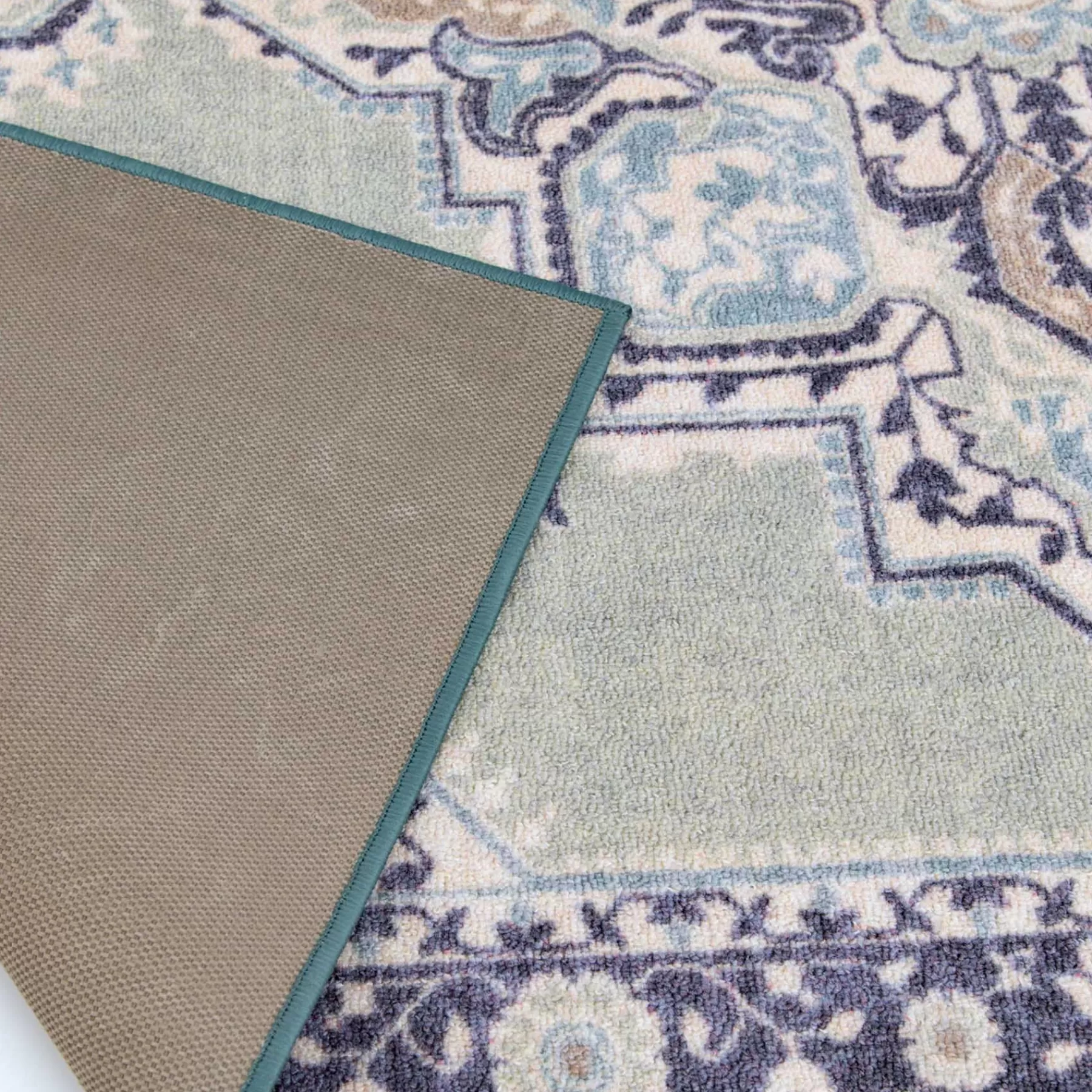 * Closeout Sale (D562) Venus Blue Multi-Colored Medallion Area Rug, 4 6