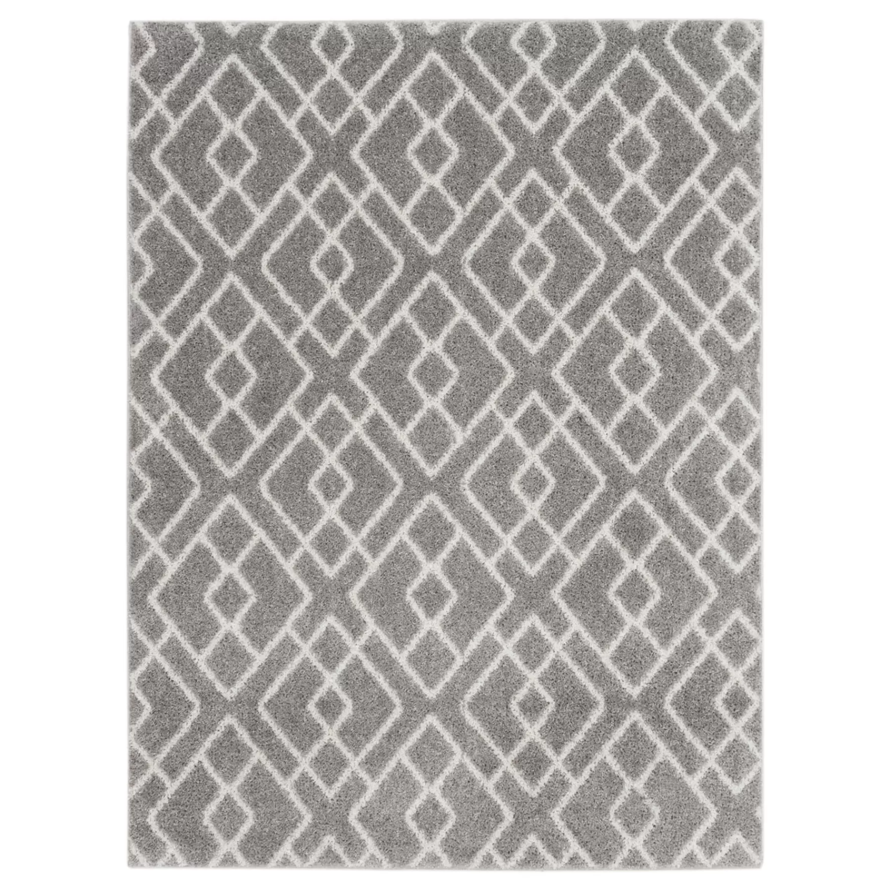 * Exclusive (D558) Salinas Grey & White Diamond Design Area Rug, 5 7