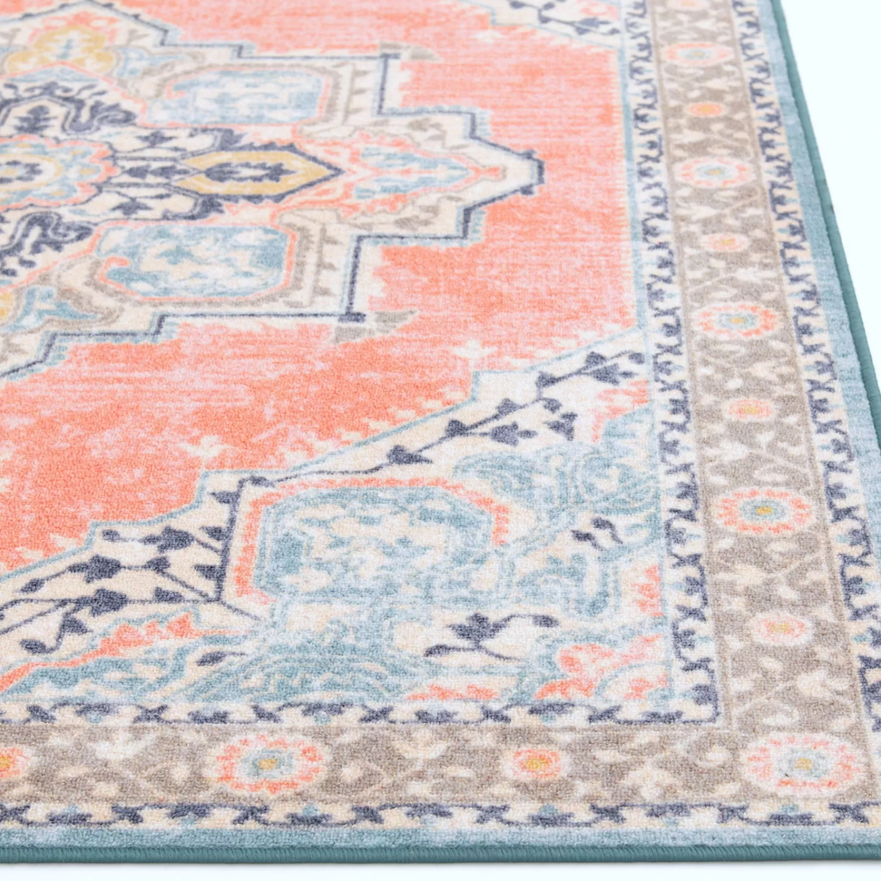 * Exclusive (D561) Venus Pink Multi-Colored Medallion Area Rug, 5 7