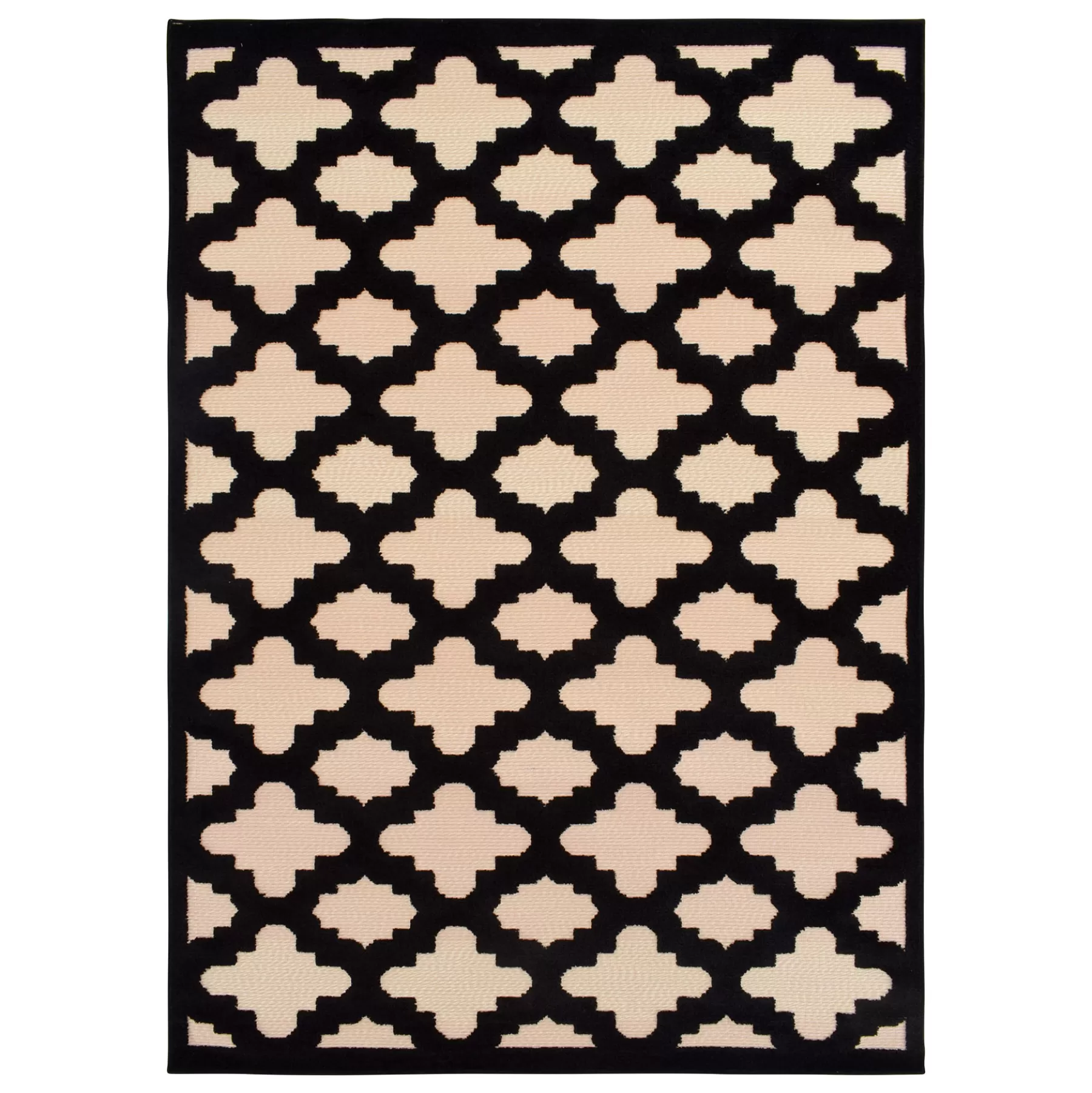 * Exclusive Torino Black Trellis Indoor & Outdoor Area Rug, 5 7