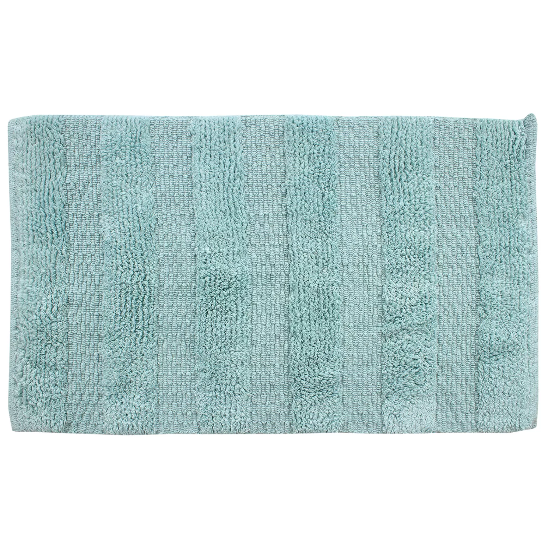 * Exquisite Gifts Aqua Antique Stripe Bath Rug, 21 34