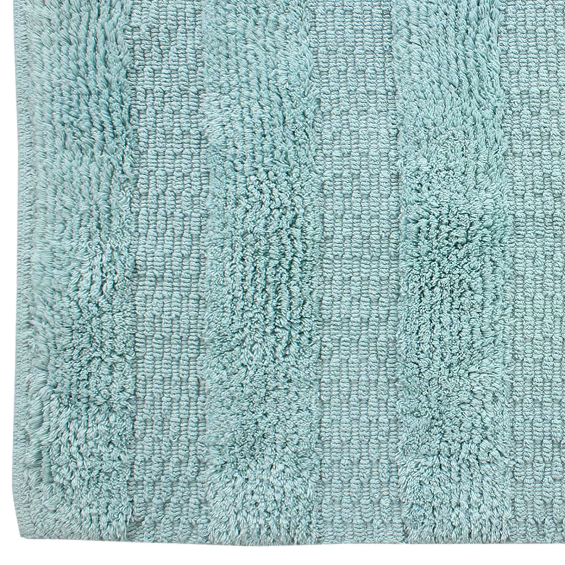 * Exquisite Gifts Aqua Antique Stripe Bath Rug, 21 34