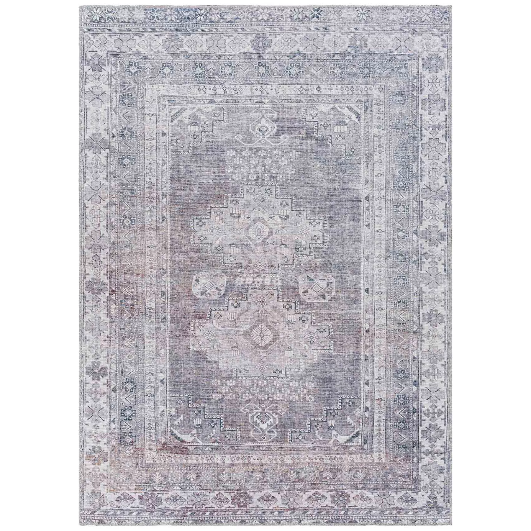 * Exquisite Gifts (B786) Honeybloom Multi-Colored Medallion Washable Area Rug, 5 7