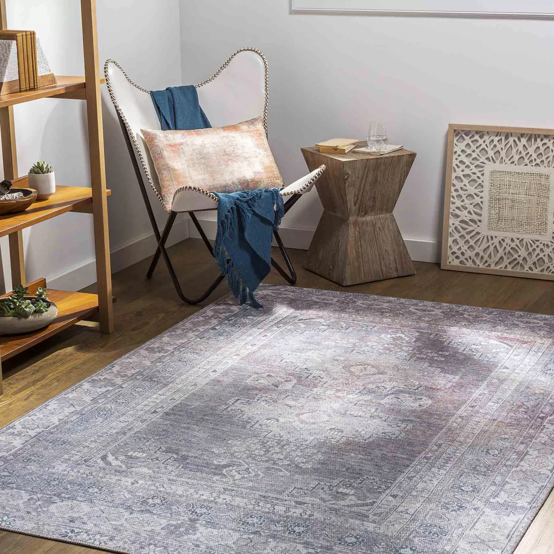 * Exquisite Gifts (B786) Honeybloom Multi-Colored Medallion Washable Area Rug, 5 7