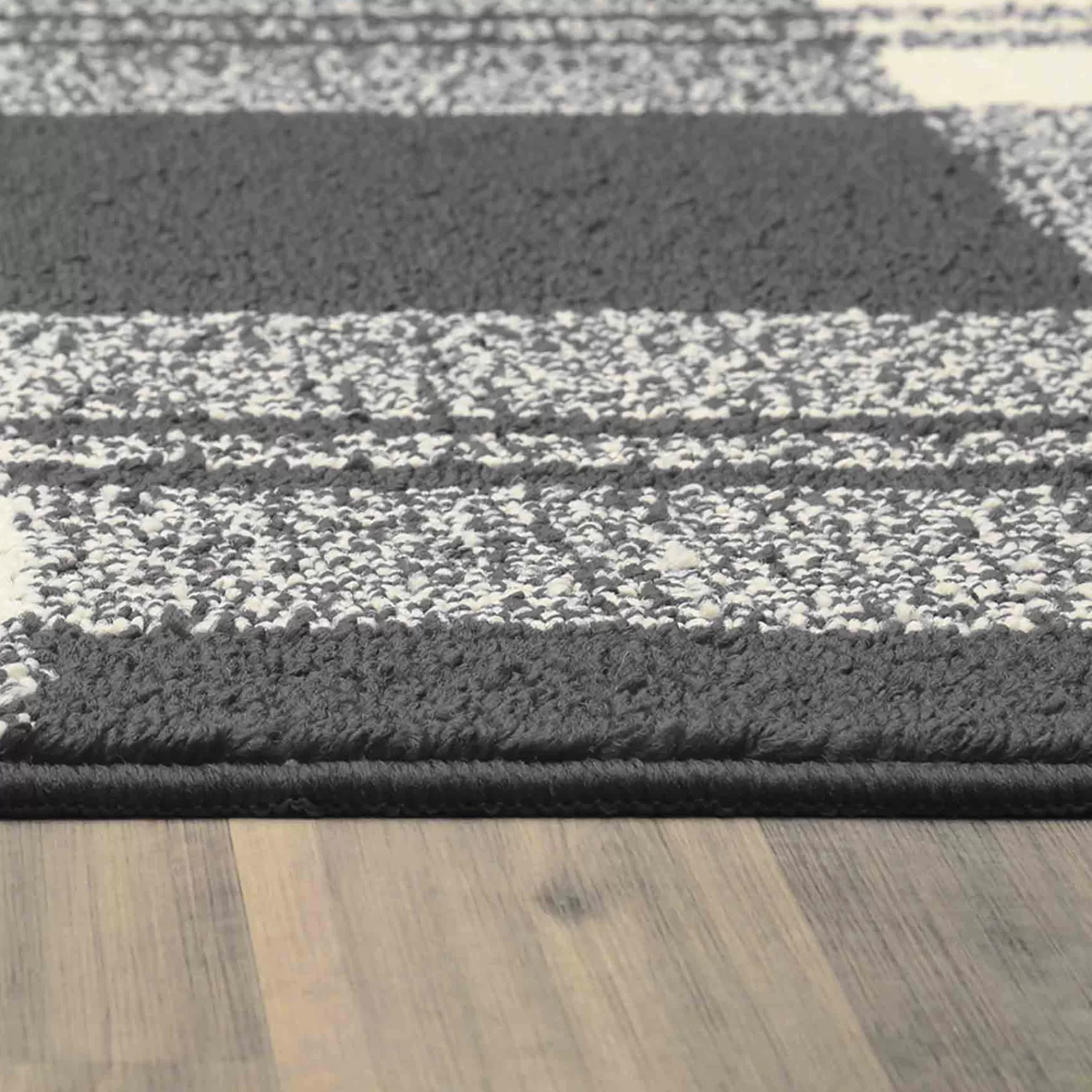 * Exquisite Gifts Honeybloom Grey & Ivory Plaid Loop Kitchen Mat, 2 5