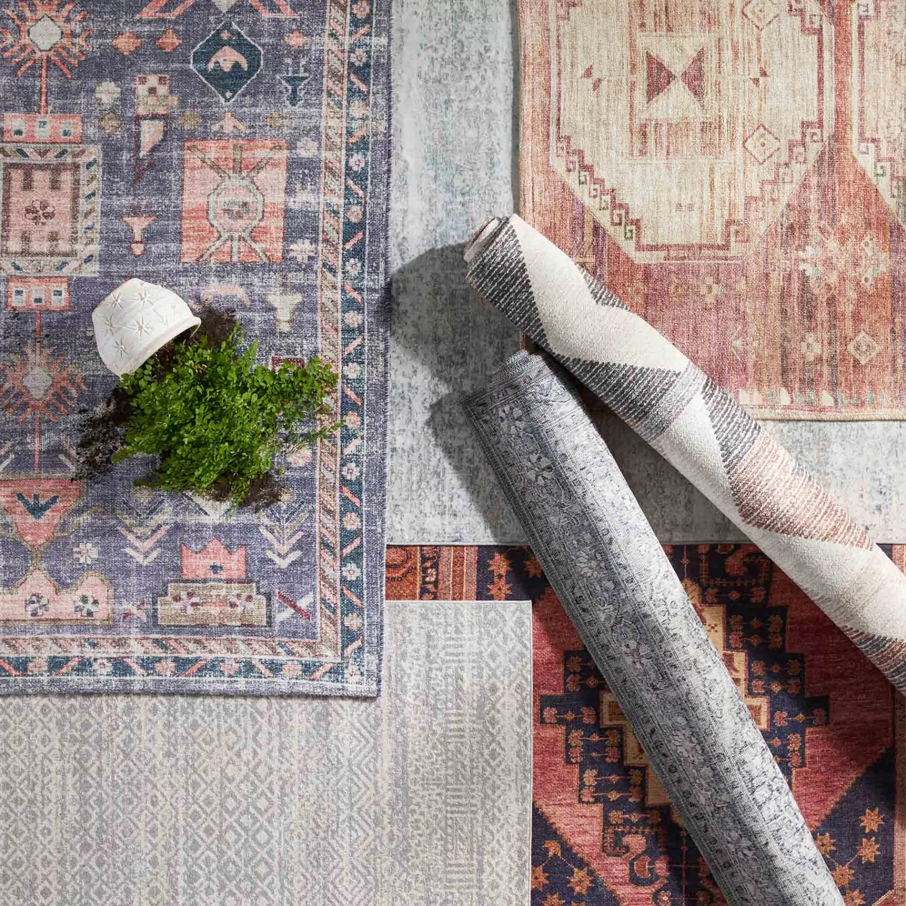 * Flash Sale (D575) Freya Grey Modern Washable Area Rug, 5 7