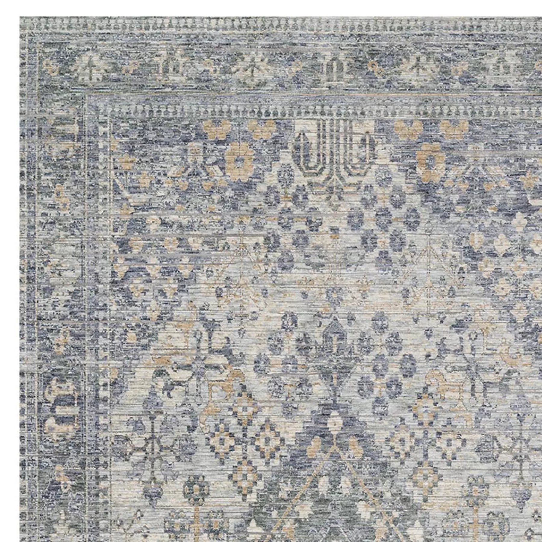 * Original (A436) Honeybloom Grey Diamond Distressed Look Area Rug, 8 10