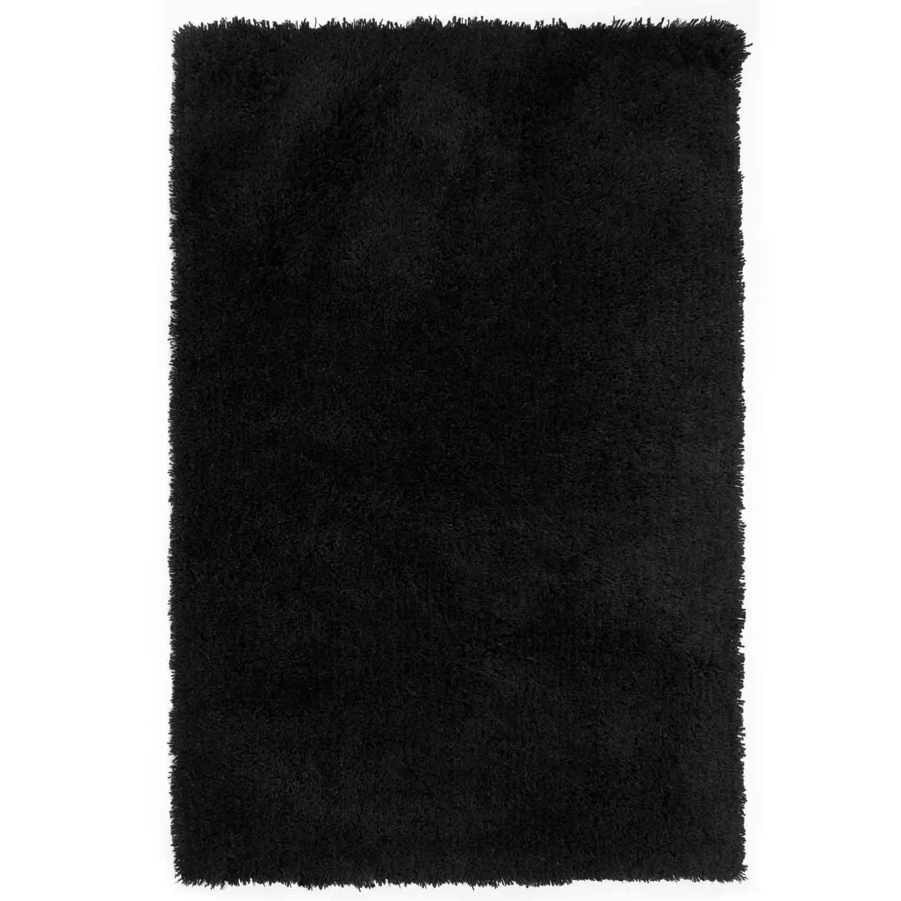 * Outlet Sale Accent Solid Black Thick Pile Shag, 2 4
