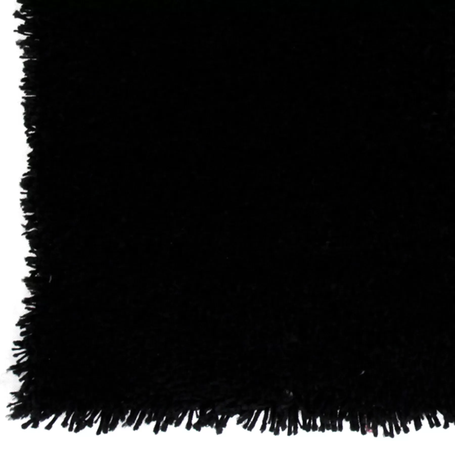* Outlet Sale Accent Solid Black Thick Pile Shag, 2 4