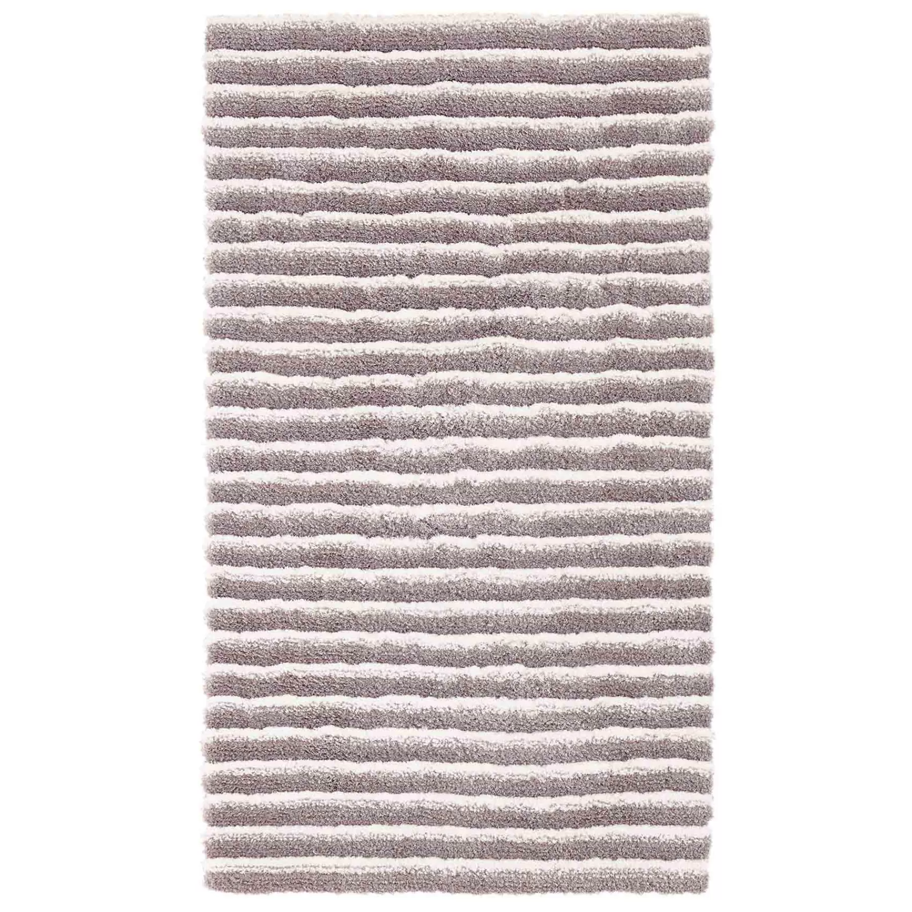 * Reliable Quality (A368) Microfiber Silver Striped High & Low Accent Rug, 3 5