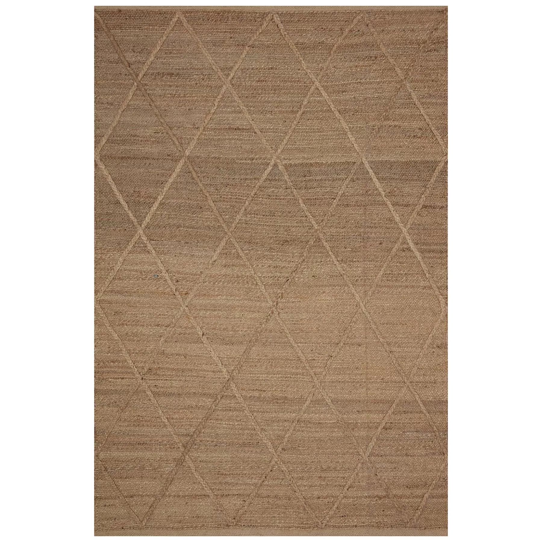 * Reliable Quality (B661) Goldie Jute Diamond Design Area Rug, 8 10