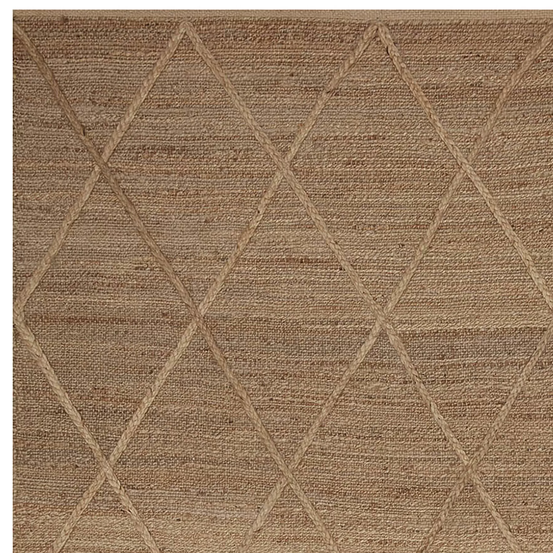 * Reliable Quality (B661) Goldie Jute Diamond Design Area Rug, 8 10