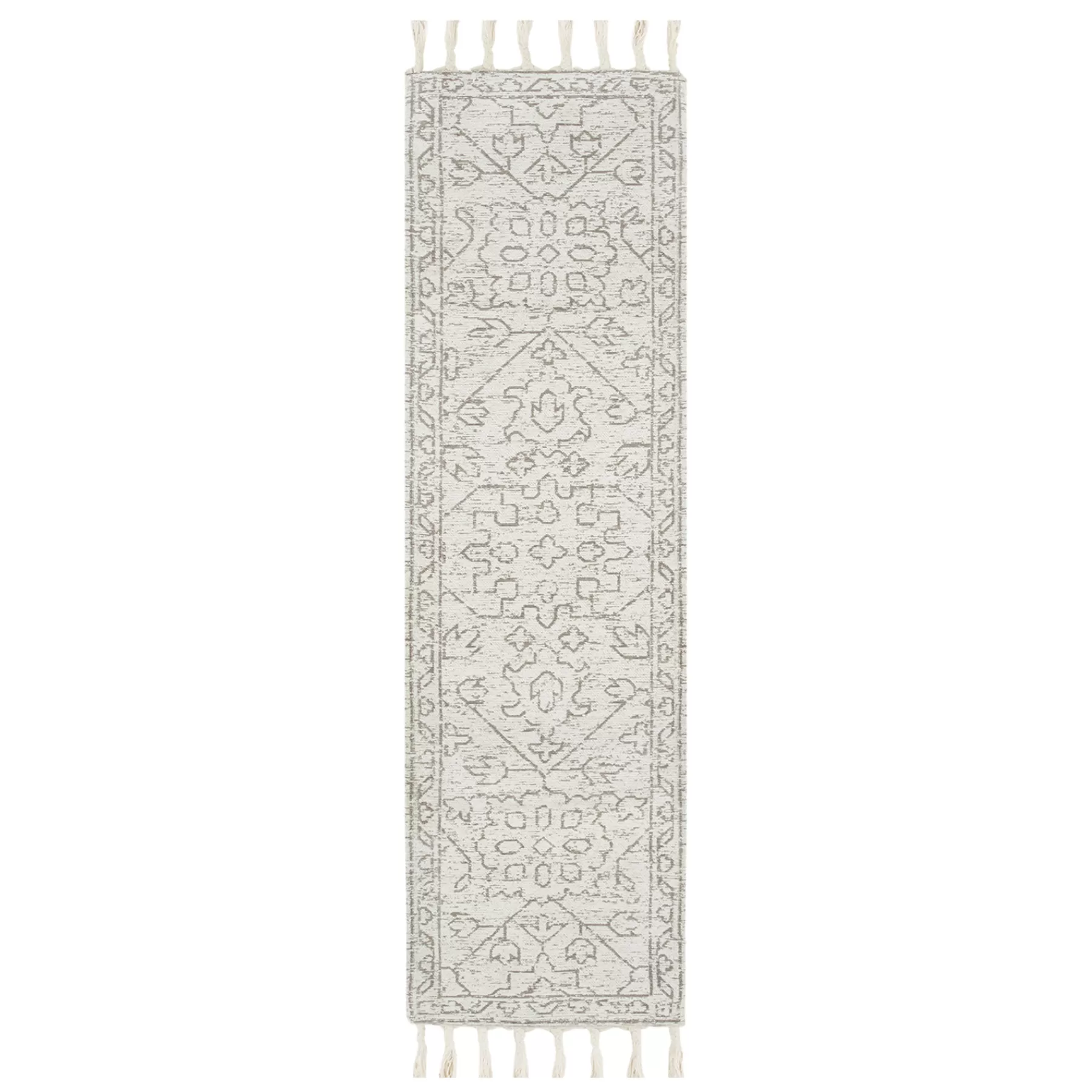 * Reliable Quality (B719) Elsa Cream Flatweave Fringe Runner, 2 7