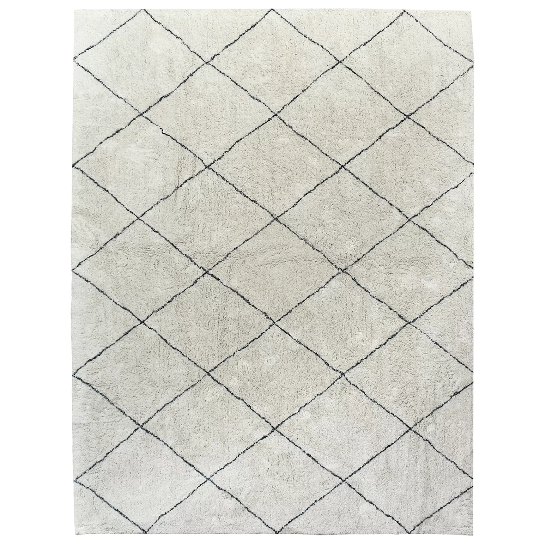 * Reliable Quality (B775) White Diamond Design Area Rug, 8 10