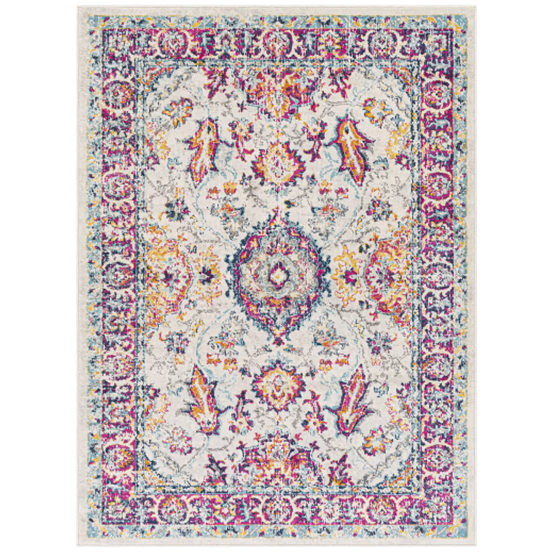 * Reliable Quality (D488) Floransa Multicolor Medallion Accent Rug, 3 5
